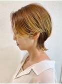大人30代40代白髪ぼかしレイヤーウルフショート
