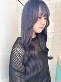 ブルー/ブルーシルバー/寒色ヘア/色落ち重視/ハイトーン