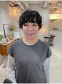 マッシュパーマショートパーマスパイラルパーマボーイッシュ女子