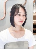 黒髪ボブルフネビージュ小顔ワンレン