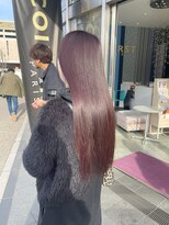 コワファースト 大分(COIFF1RST) 艶髪ピンクブラウンカラーのロングスタイル