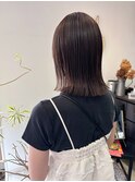 20代30代大人可愛いナチュラルアッシュブラウンストレートロブ