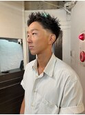 MEN’S HAIR/ブルーブラック/フェザーパーマ/心斎橋