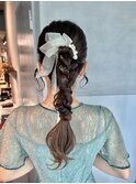 【ローポニーテール】結婚式/銀座/ヘアセット/アレンジ
