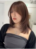韓国ヘアーハッシュカットレイヤーカットハイライトカラー