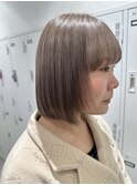 透明感ミルクティーベージュ/ボブ/港南台ダブルカラーブリーチ
