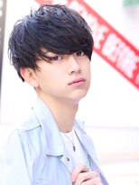 ネイビー(NAVY)&nbsp;ラウンドマッシュ×ニュアンスパーマ