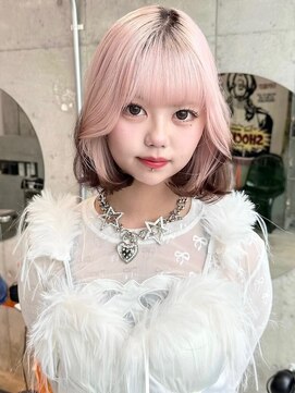 リル ラウム 原宿(LiL Raum) デザインカラー/ホワイトピンク/原宿/ケアブリーチ/ムラ修正