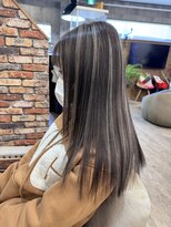 ルーナヘアー(LUNA hair)&nbsp;コントラストハイライト ブリーチ グレージュ ベージュ 10代20代