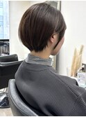 自然にまとまる丸みショート　博多美容室