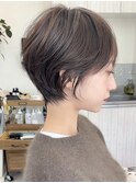 前髪あり小顔まわりつや髪骨格補正丸みショートボブヘア