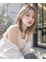 ニド(Nido.)&nbsp;ハイトーンミディアム/ミルクティーベージュ/切りっぱなし