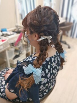 ヘアセットサロン ミント(Hair set salon MINT) 編みおろしツインテール