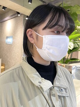 サンク 原宿 表参道(cinq) ダブルカラーケアブリーチインナーカラーイルミナカラーミニボブ