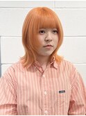 オレンジイメチェンウルフカットアンブレラ前髪クールショート