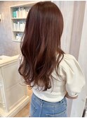 福山人気暖色冬カラーショコラピンク艶髪ロングヘア20代30代40代