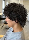 波巻きパーマメンズパーマメンズヘアツーブロックツイストパーマ
