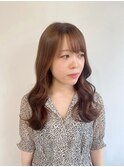 ミディアム顔周りレイヤーおくれ毛前髪万代新潟