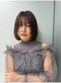 丸型/卵型/四角/ベース/レイヤーボブ/オリーブベージュ/韓国