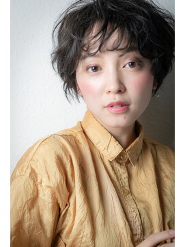 カバーヘア 上尾西口店(COVER HAIR) 黒髪くすみベージュ小顔補正カットマッシュパーマv上尾20代30代