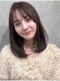レイヤーカット　ワンカール　内巻き　顔まわりレイヤー