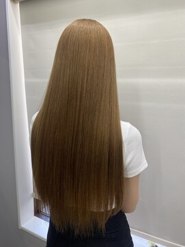 #ミルクティーカラー#スーパーロング#ブリーチカラー#縮毛矯正