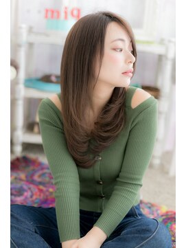 ミック 日暮里店(miq) アシンメトリー大人顔…艶カラーナチュラルストレートb