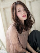 ブルー(BLUE)&nbsp;*CUORE水戸*…暖色系カラーかき上げフリンジウェーブくびれヘアb