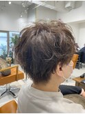 エアリーミディショートパーマ黒髪カタログホワイトアッシュ