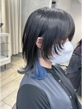 シーン(seen) ◎顔まわりのウルフカット×インナーカラー◎