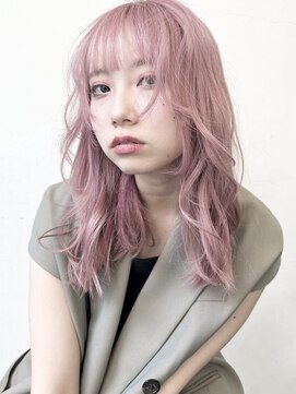 ココ 原宿(KOKO) レイヤーカットケアブリーチハイトーン小顔ピンクベージュ