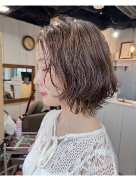 ヒョンミョン ライズバイレボ 取手店(hyon myon/RISE by REVO) レイヤーカット/デザインカラー/オリーブベージュ[取手/取手駅]