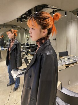 ビビト(bibito) bibito オレンジカラー ロング レイヤー 2ブリーチ