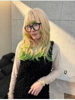 ローレン(Lolen.)&nbsp;【裾カラー ブロンド×グリーン】ふじゆー