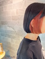 ジル アンク(Jill ankh)&nbsp;《Jillankh 姫路駅前》コーラルピンク　インナーカラー　ボブ