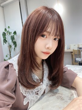 ラナホンジン(Lana HONJIN) 韓国風/透明感カラー/オリーブベージュ/前髪/小顔カット