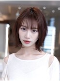 20代30代大人かわいい小顔くびれレイヤーカット黒髪前髪韓国風