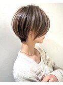 ショートボブ髪型30代40代50代前髪あり前髪なし面長丸顔【倉田】