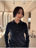 くびレイヤーボブルフネビージュ小顔ワンレンこなれミディ