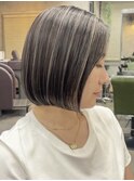 髪質改善縮毛矯正,レイヤー,縮毛矯正,白髪ぼかしハイライト.白髪