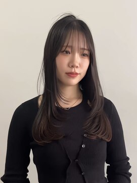 ヨーク(YOKE) ロングレイヤーフェイスレイヤー前髪顔周りナチュラルブラウン