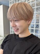 サンクマーケット 渋谷(cinq MARKET) ミルクティーベージュダブルカラー韓国風メンズセンターパート