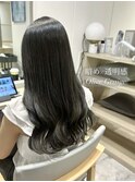 【暗め×透明感】オリーブグレージュの艶巻きロングヘア