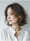 クラゲヘアー/小顔/ココアベージュ/オリーブグレー/川西