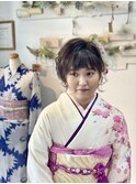 ご親族の結婚式へ。お振袖でお呼ばれショートアレンジ
