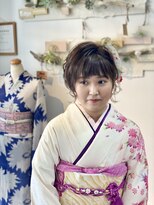 ご親族の結婚式へ。お振袖でお呼ばれショートアレンジ