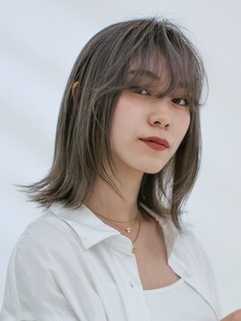 アース 三軒茶屋店(HAIR&MAKE EARTH) 三軒茶屋_レディース_ミディアム_グレー_アッシュ_ハイトーン_