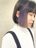 アジールヘア 東上野店(agir hair)&nbsp;20代30代大人透明感ラベンダーイヤリングカラーボブ【上野】