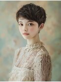 ☆ダークパープルナチュラルショートミルクブラウン髪質改善ボブ