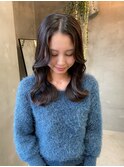 ダークブラウンアッシュブラウンツヤ髪艶カラー